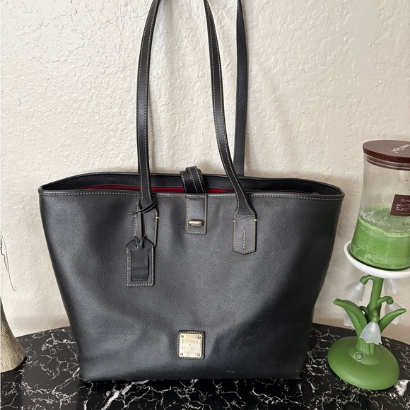Dooney & Bourke Handbags - VINTAGE Dooney & Bourke Black Tote with Red Interior